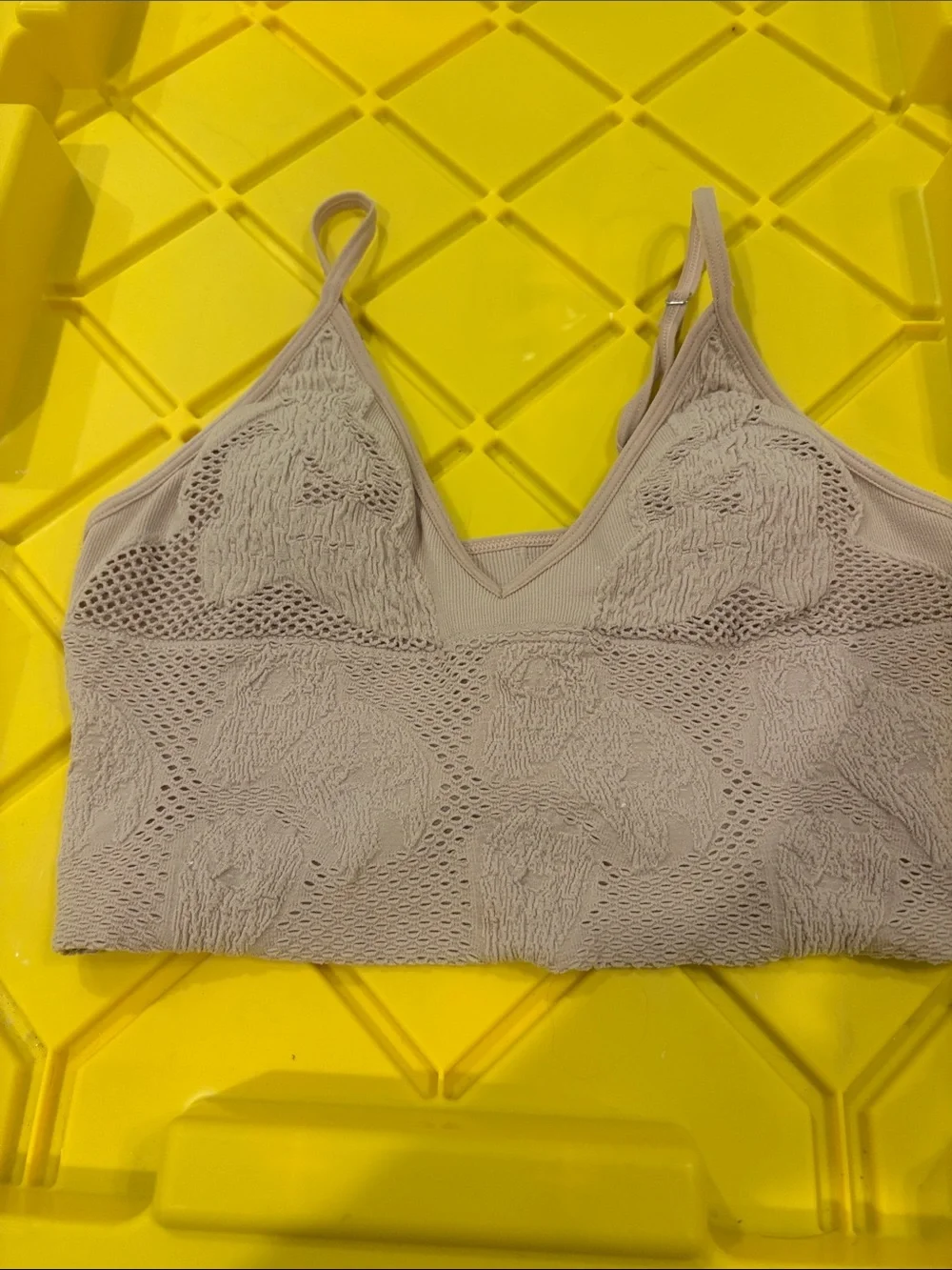Free People Textured Bralette — Light Taupe